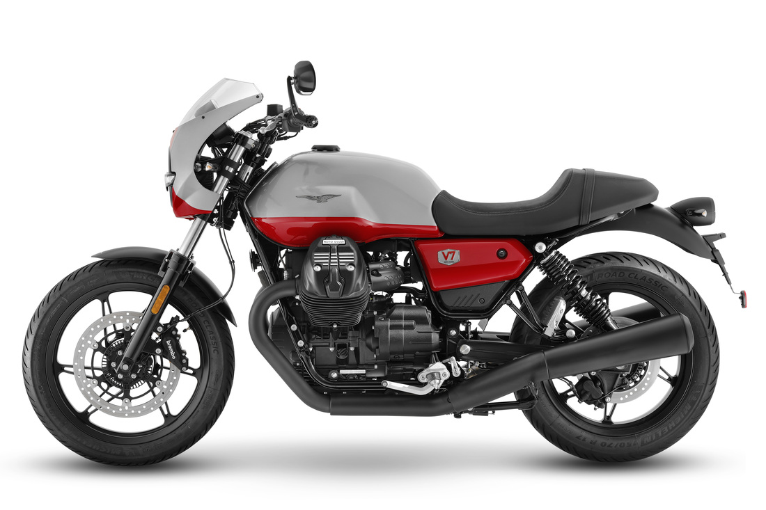 F&T Fahrzeug-Technik GmbH - Ihr Motorradhändler und Fachwerkstatt in Freital, Dresden, Sachsen und deutschlandweit - Moto Guzzi V7 Stone Corsa - Ansicht Seite links